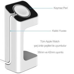 Microcase Apple Watch Akıllı Saatler İle Uyumlu 2in1 SET Manyetik Şarj Aygıtlı Dock Stand - AL3763