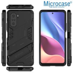Microcase Xiaomi Mi 11i Matrix Armor Standlı Kılıf - Siyah