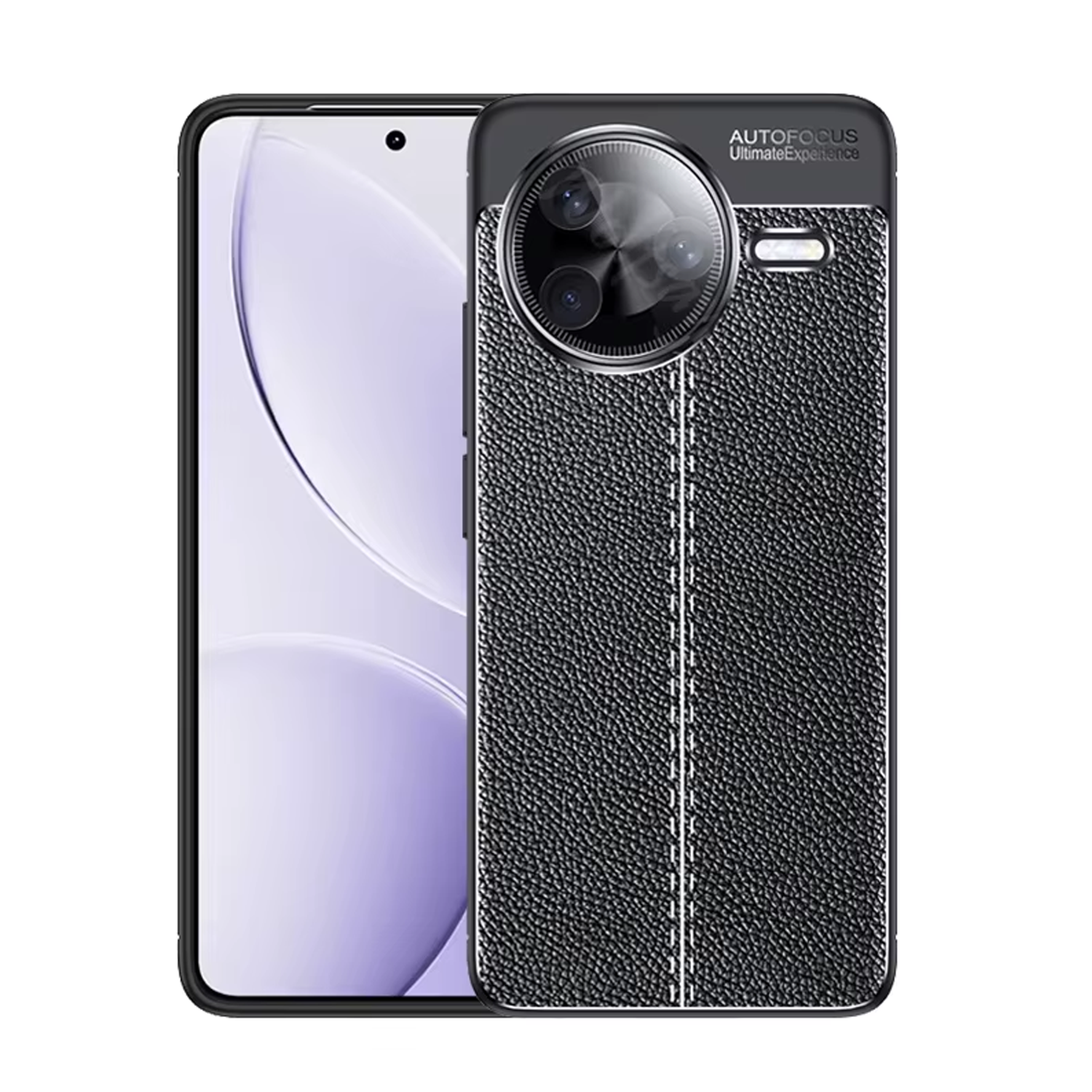 Microcase Xiaomi Redmi Poco F7 Pro/K80 ile Uyumlu Leather Serisi Deri Efekt Silikon Kılıf - Siyah Al3337