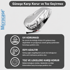 Microcase Universal Oto Çocuk Bebek Koltuğu Güneşlik Kir Toz Güneş Koruyucu Kılıf AL5641