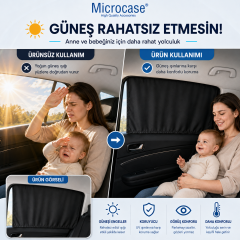 Microcase Universal Oto Güneşlik Perde Yan Cam Güneşliği Anne Bebek Çocuk Perdesi 2 ADET - AL5634