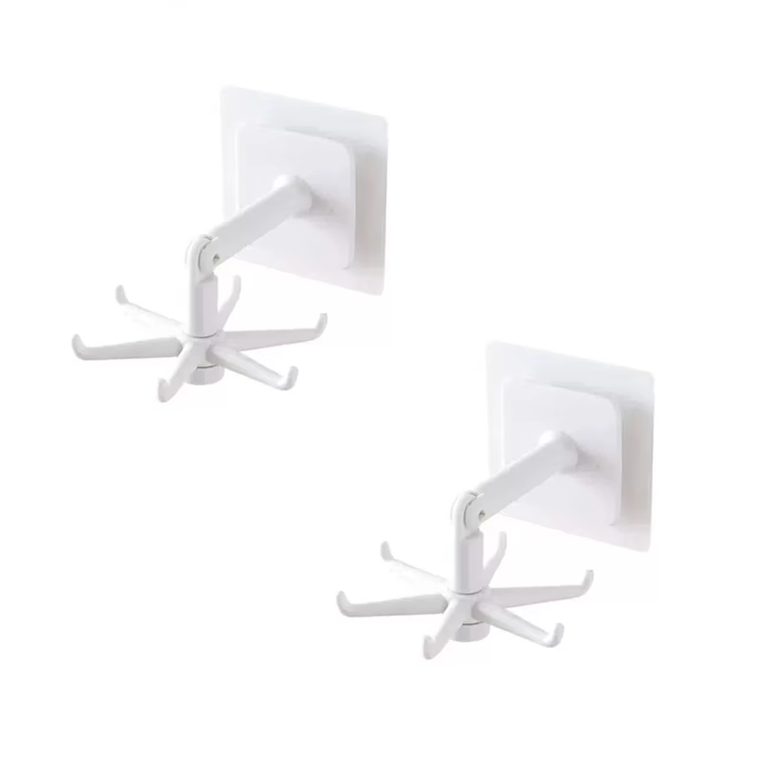 Microcase Kendinden Yapışkanlı 360 Derece Dönen 6 Kancalı Askı Mutfak Banyo Gardırop Raf Aparatı 2 Adet - AL5022