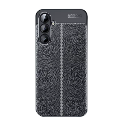 Microcase Samsung Galaxy A36 5G ile Uyumlu Leather Serisi Deri Efekt Silikon Kılıf - Siyah Al3337