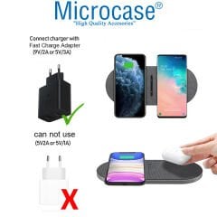 Microcase Samsung-iPhone-Airpods ile uyumlu 15W 2in1 Kablosuz Hızlı Şarj Standı - AL3912