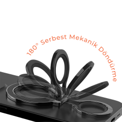 Microcase MagSafe Uyumlu Telefon Yüzüğü Tutucu ve Standı - 180° Mekanik Döner Sıvı Silikon Parmak Koruyuculu Metal Mıknatıslı Tutacak-AL5873