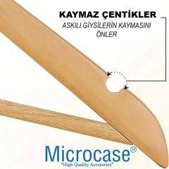 Microcase Ahşap Görünümlü Plastik Elbise Askısı A Kalite 20 adet  AL4494