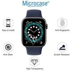 Microcase Apple Watch 8 45 mm için TPU Ekran Koruma Filmi - Şeffaf