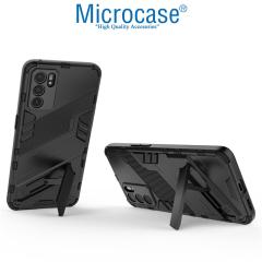 Microcase Oppo Reno 6 Matrix Armor Standlı Kılıf - Siyah