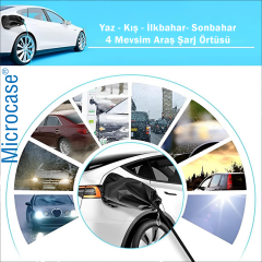 Microcase Elektrikli Araçlar için Şarj Soket Yağmurluk Yağmur Toz Koruma Brandası Siyah AL5423