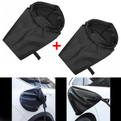 Microcase Elektrikli Araçlar için Şarj Soket Yağmurluk Yağmur Toz Koruma Brandası Siyah 2 Adet AL5423