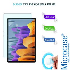Microcase Samsung Galaxy Tab S7 T870 Silikon Kılıf Şeffaf + Nano Esnek Ekran Koruma Filmi