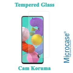 Microcase Samsung Galaxy A51 Focus Serisi Yüzük Standlı Silikon Kılıf - Siyah + Tempered Glass Cam Koruma