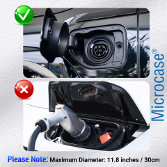 Microcase 2in1 Set Elektrikli Araçlar için Şarj Soket Yağmurluk Yağmur Toz Koruma Brandası Gümüş AL5424