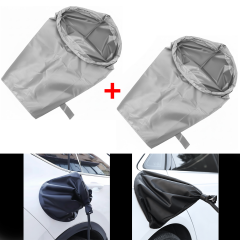 Microcase Elektrikli Araçlar için Şarj Soket Yağmurluk Yağmur Toz Koruma Brandası Gümüş 2 Adet AL5424