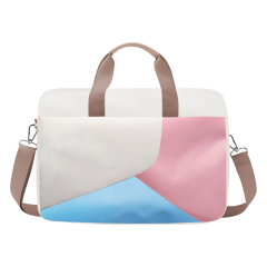 Microcase Apple iPad Pro 11 2025 için Tablet Çantası 2 Bölmeli AL4227 Krem Pembe Mavi