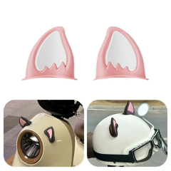 Microcase Motosiklet Kask VB Eşyalar İçin Sevimli İlginç DIY Yapışkanlı Karakter ve Parçalar Kedi Kulağı Seti - AL5012