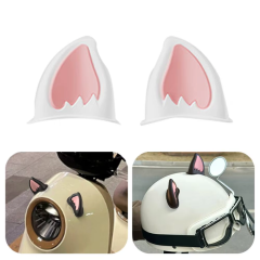 Microcase Motosiklet Kask VB Eşyalar İçin Sevimli İlginç DIY Yapışkanlı Karakter ve Parçalar Kedi Kulağı Seti - AL5012