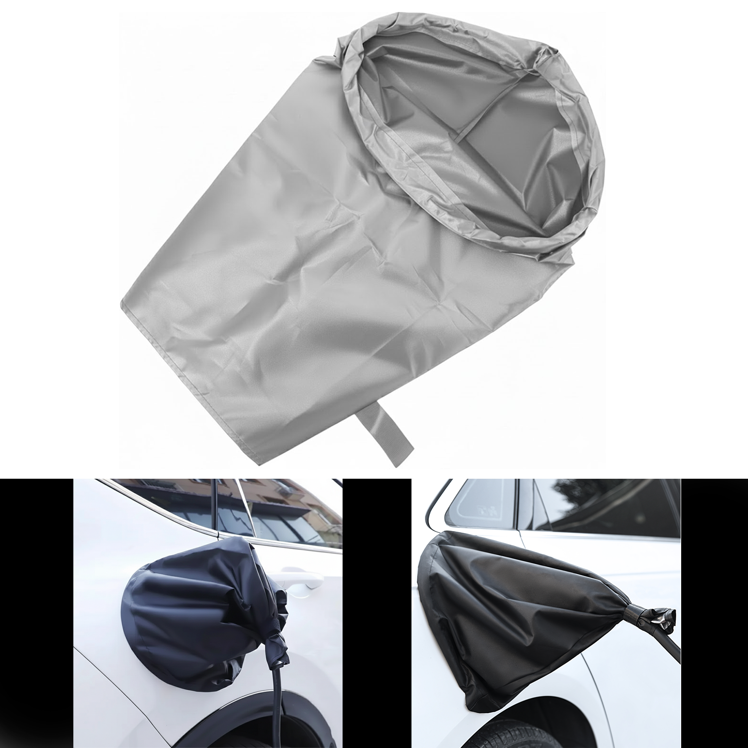 Microcase Elektrikli Araçlar için Şarj Soket Yağmurluk Yağmur Toz Koruma Brandası Gümüş AL5424