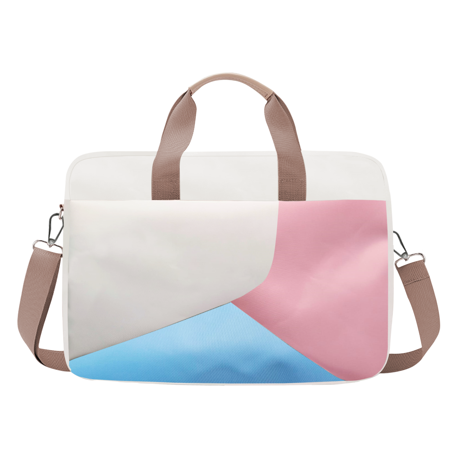 Microcase Apple iPad Pro 13 2025 için Tablet Çantası 2 Bölmeli AL4227 Krem Pembe Mavi