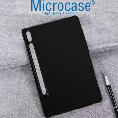 Microcase Samsung Galaxy tab S7 T870 Siyah Silikon Kılıf + Nano Esnek Ekran Koruma Filmi
