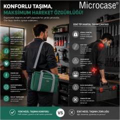 Microcase 4 Bölmeli Geniş Hacim Dayanıklı Takım Hırdavat Çantası Large AL5584