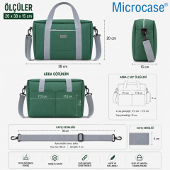 Microcase 4 Bölmeli Geniş Hacim Dayanıklı Takım Hırdavat Çantası Large AL5584