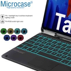 Microcase Tablet ve Telefonlar için RGB Işık Şarjlı Touchpadli Türkçe Bluetooth Klavye 24 cm- AL2897