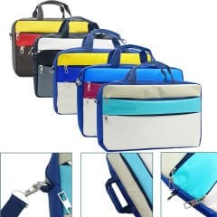 Microcase Matepad Pro 11 2022 ile uyumlu Tablet Macbook Laptop Tablet Çantası 2 Bölmeli AL4821 Krem Turkuaz Bej