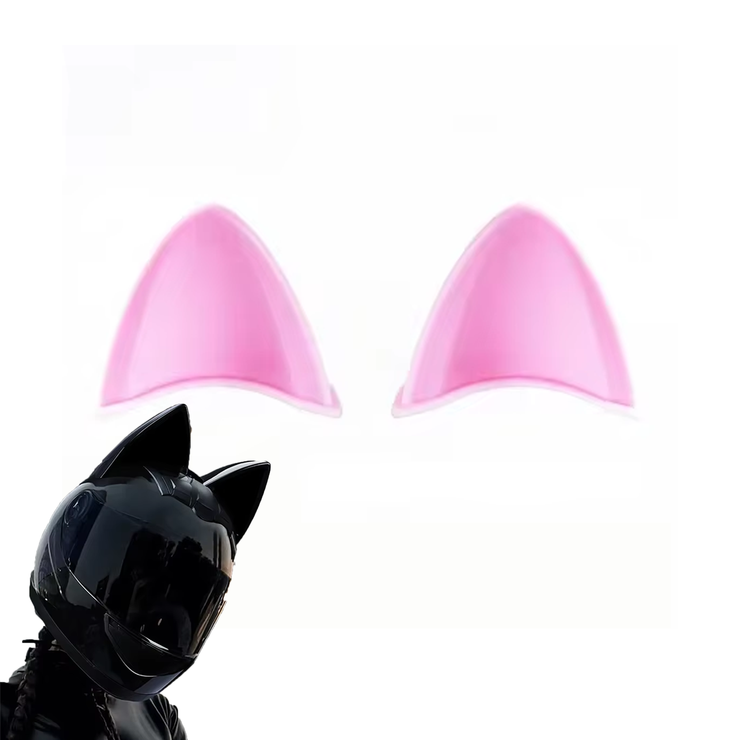 Microcase Motosiklet Kask VB Eşyalar İçin Sevimli İlginç DIY Yapışkanlı Karakter ve Parçalar Kedi Kulağı Seti - AL5011