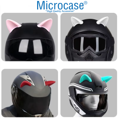 Microcase Motosiklet Kask VB Eşyalar İçin Sevimli İlginç DIY Yapışkanlı Karakter ve Parçalar Kedi Kulağı Seti - AL5011