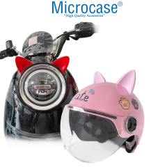 Microcase Motosiklet Kask VB Eşyalar İçin Sevimli İlginç DIY Yapışkanlı Karakter ve Parçalar Kedi Kulağı Seti - AL5011
