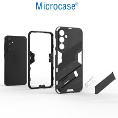 Microcase Samsung Galaxy A35 5G Matrix Serisi Armor Standlı Perfect Koruma Kılıf - Siyah Al3416