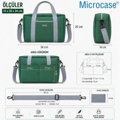 Microcase 4 Bölmeli Geniş Hacim Dayanıklı Spor Seyahat Malzeme Çantası Medium AL5583