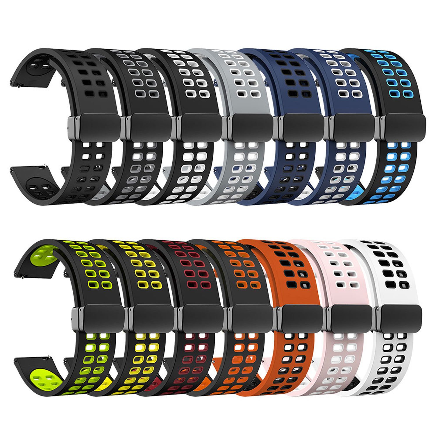 Microcase Google Pixel Watch için Mıknatıslı Delikli Silikon Kordon Kayış - KY84