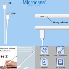 Microcase Universal Tablet iPad için Manyetik Aktif Stylus Dokunmatik Kalem - AL3454 Beyaz