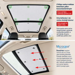 Microcase VOLVO XC90 2016-2023 için Sunroof Güneşlik Güneş Koruma Seti 2 Parça AL5645