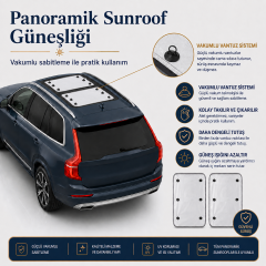 Microcase VOLVO XC90 2016-2023 için Sunroof Güneşlik Güneş Koruma Seti 2 Parça AL5645