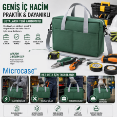 Microcase 4 Bölmeli Geniş Hacim Dayanıklı Spor Seyahat Malzeme Çantası Large AL5584