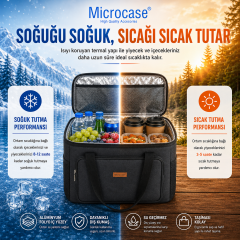 Microcase 25 LT 5 Gözlü Termos Çanta Isı Yalıtımlı Piknik Kamp Plaj Balıkçı Soğutucu Çanta AL5649