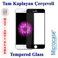 Microcase iPhone 8 Tam Kaplayan Çerçeveli Tempered Ekran Koruyucu - MAT Beyaz