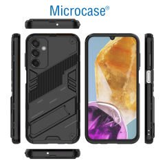 Microcase Samsung Galaxy M15 Matrix Serisi Armor Standlı Perfect Koruma Kılıf - Siyah Al3416
