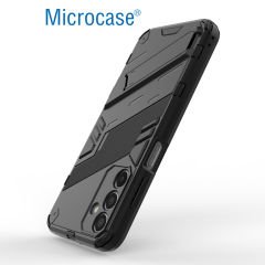 Microcase Samsung Galaxy M15 Matrix Serisi Armor Standlı Perfect Koruma Kılıf - Siyah Al3416