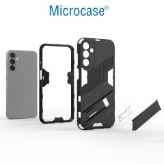 Microcase Samsung Galaxy M15 Matrix Serisi Armor Standlı Perfect Koruma Kılıf - Siyah Al3416