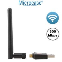 Microcase 2.4GHz 300 Mbps 5 Dbi USB Wireless Adaptör WiFi Anten 15.5cm - AL4222
