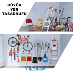 Çok Amaçlı Kaymaz PVC Kaplamalı Metal Askılık Ağır Yük Askısı Depo Garaj Bahçe Turuncu 1 Adet - AL5875
