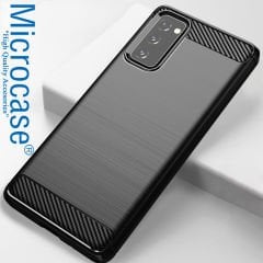 Microcase Samsung Galaxy S20 FE Fan Edition Brushed Carbon Fiber Silikon Kılıf - Siyah
