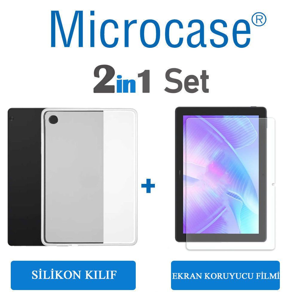 Microcase Huawei Matepad T10 9.7 inch Tablet Silikon Soft Kılıf Şeffaf + Ekran Koruyucu Film