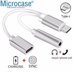 Microcase Xiaomi Mi 8 Explorer Type-C Usb C 2in1 Şarj + Kulaklık