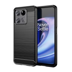 Microcase OnePlus Ace Racing Brushed Carbon Fiber Silikon Kılıf - Siyah
