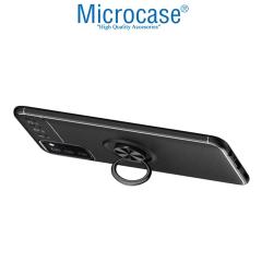 Microcase Samsung Galaxy A03s Focus Serisi Yüzüklü Kılıf - Siyah